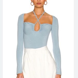 NWT Superdown Storme Body Suit in Dusty Blue - Women’s M